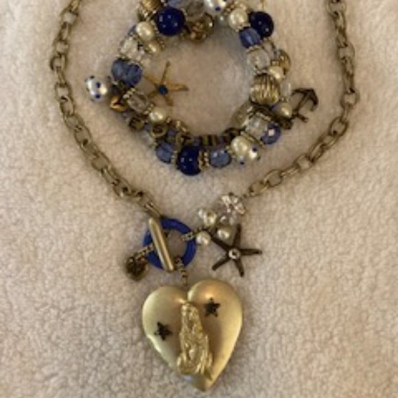 Betsey Johnson Jewelry - Betsey Johnson - RARE VINTAGE Mermaid Locket Necklace & Bling Bracelet